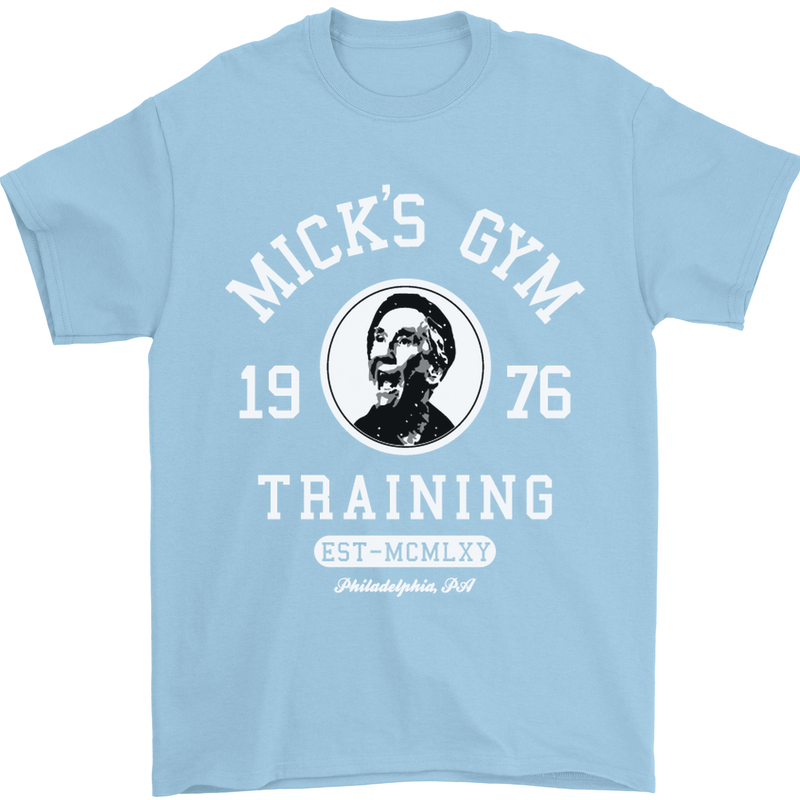 Micks Gym Training Boxing Boxer Box Mens T-Shirt Cotton Gildan Light Blue