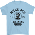 Micks Gym Training Boxing Boxer Box Mens T-Shirt Cotton Gildan Light Blue