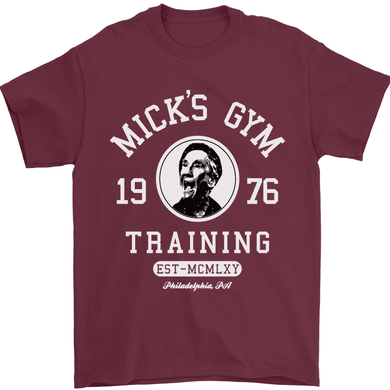 Micks Gym Training Boxing Boxer Box Mens T-Shirt Cotton Gildan Maroon
