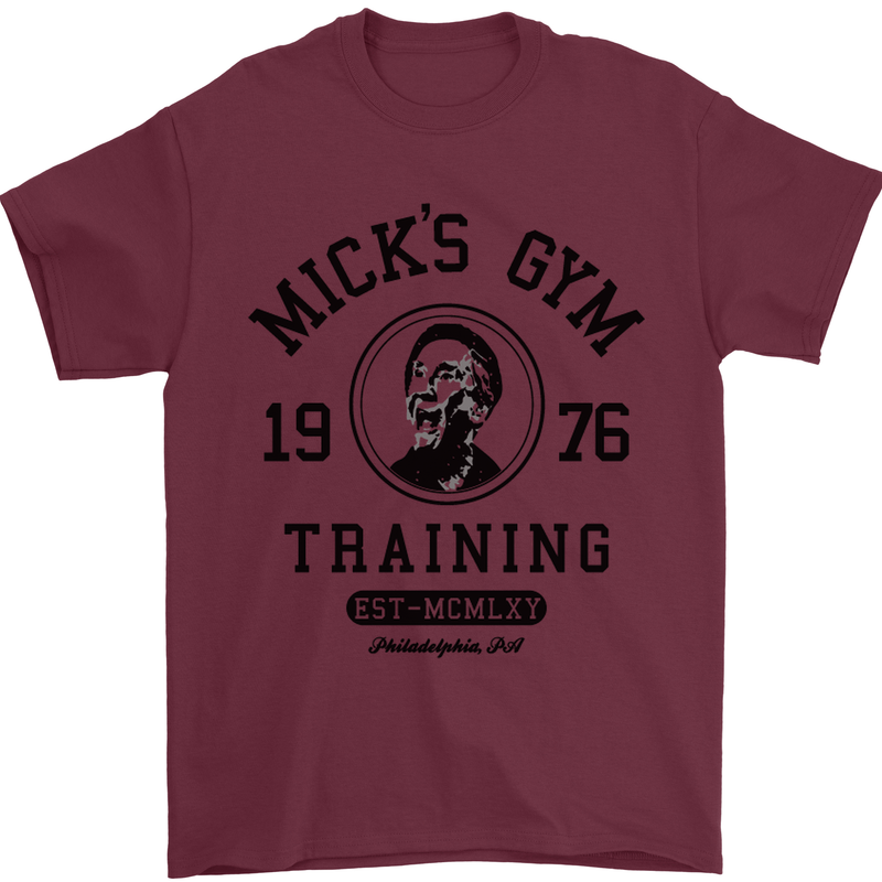 Micks Gym Training Boxing Boxer Box Mens T-Shirt Cotton Gildan Maroon