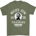 Micks Gym Training Boxing Boxer Box Mens T-Shirt Cotton Gildan Military Green
