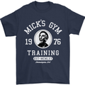 Micks Gym Training Boxing Boxer Box Mens T-Shirt Cotton Gildan Navy Blue