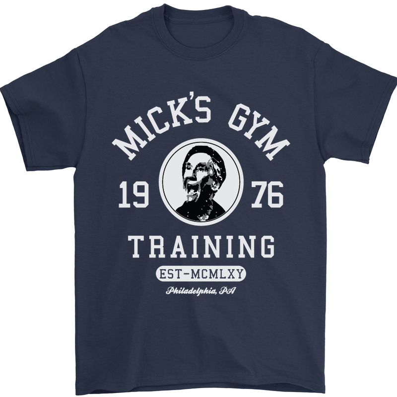 Micks Gym Training Boxing Boxer Box Mens T-Shirt Cotton Gildan Navy Blue