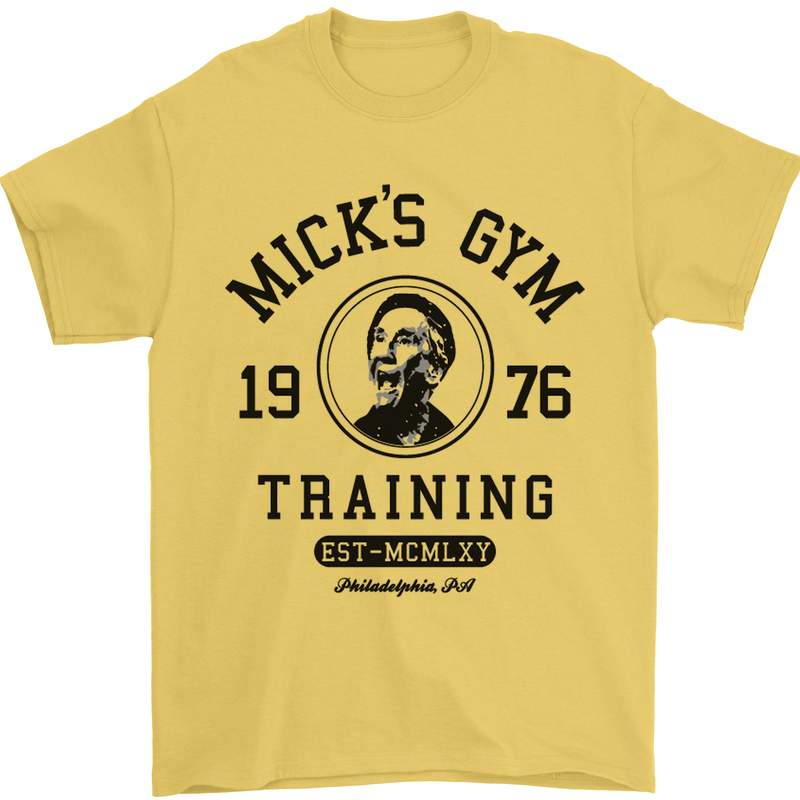 Micks Gym Training Boxing Boxer Box Mens T-Shirt Cotton Gildan Yellow