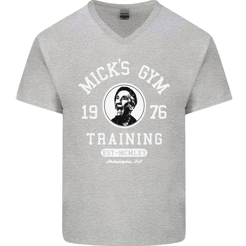 Micks Gym Training Boxing Boxer Box Mens V-Neck Cotton T-Shirt Sports Grey