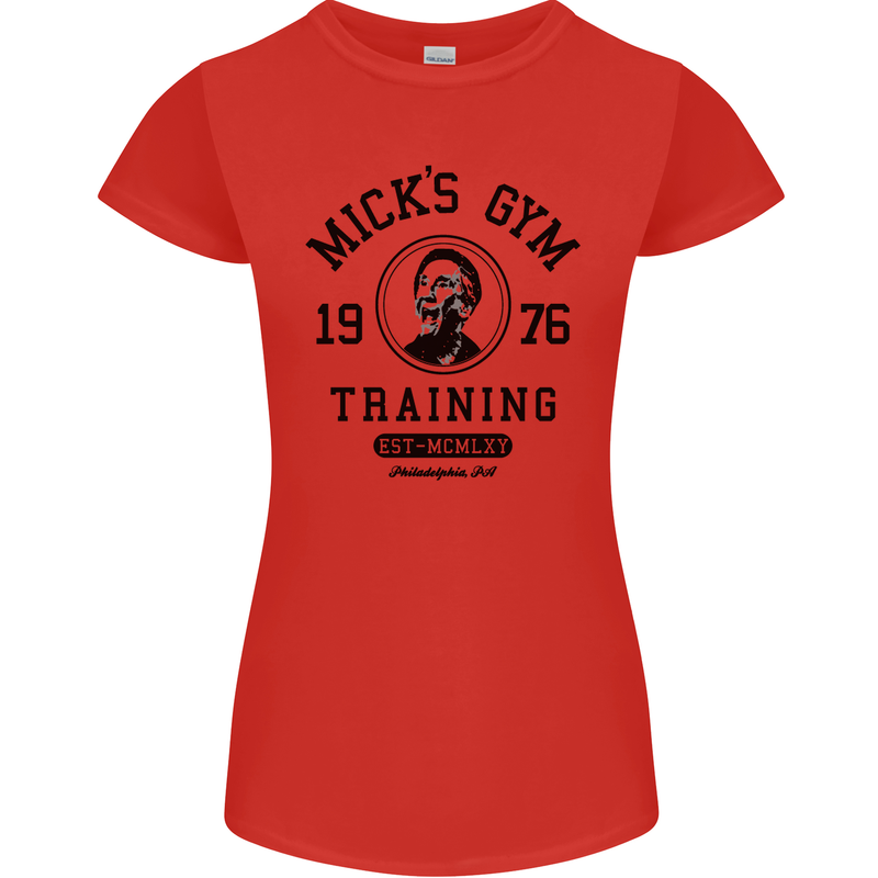 Micks Gym Training Boxing Boxer Box Womens Petite Cut T-Shirt Red