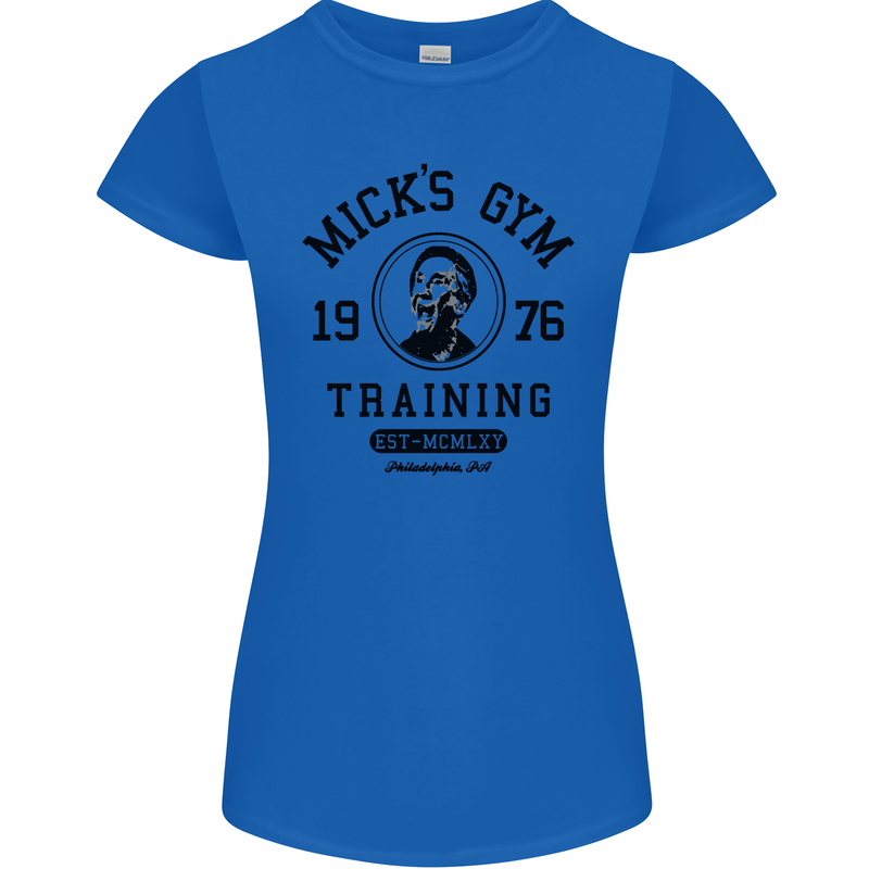 Micks Gym Training Boxing Boxer Box Womens Petite Cut T-Shirt Royal Blue