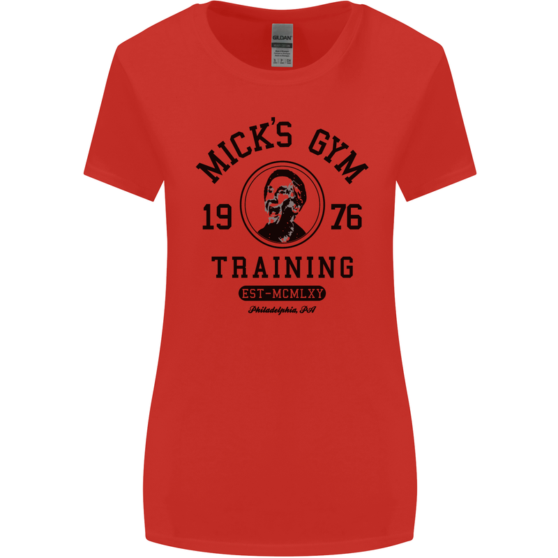 Micks Gym Training Boxing Boxer Box Womens Wider Cut T-Shirt Red