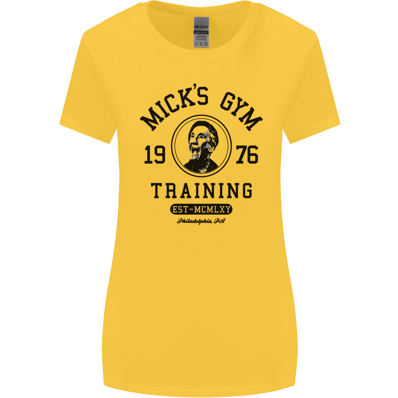 Micks Gym Training Boxing Boxer Box Womens Wider Cut T-Shirt Yellow