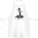 Microphone Tree Music Singing Singer Cotton Apron 100% Organic White