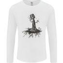 Microphone Tree Music Singing Singer Mens Long Sleeve T-Shirt White