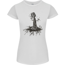 Microphone Tree Music Singing Singer Womens Petite Cut T-Shirt White