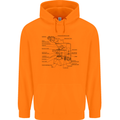 Microscope Biology Science Childrens Kids Hoodie Orange