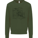 Microscope Biology Science Kids Sweatshirt Jumper Forest Green