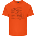 Microscope Biology Science Kids T-Shirt Childrens Orange