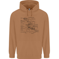 Microscope Biology Science Mens 80% Cotton Hoodie Caramel Latte