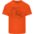 Microscope Biology Science Mens Cotton T-Shirt Tee Top Orange