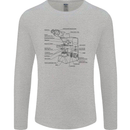 Microscope Biology Science Mens Long Sleeve T-Shirt Sports Grey