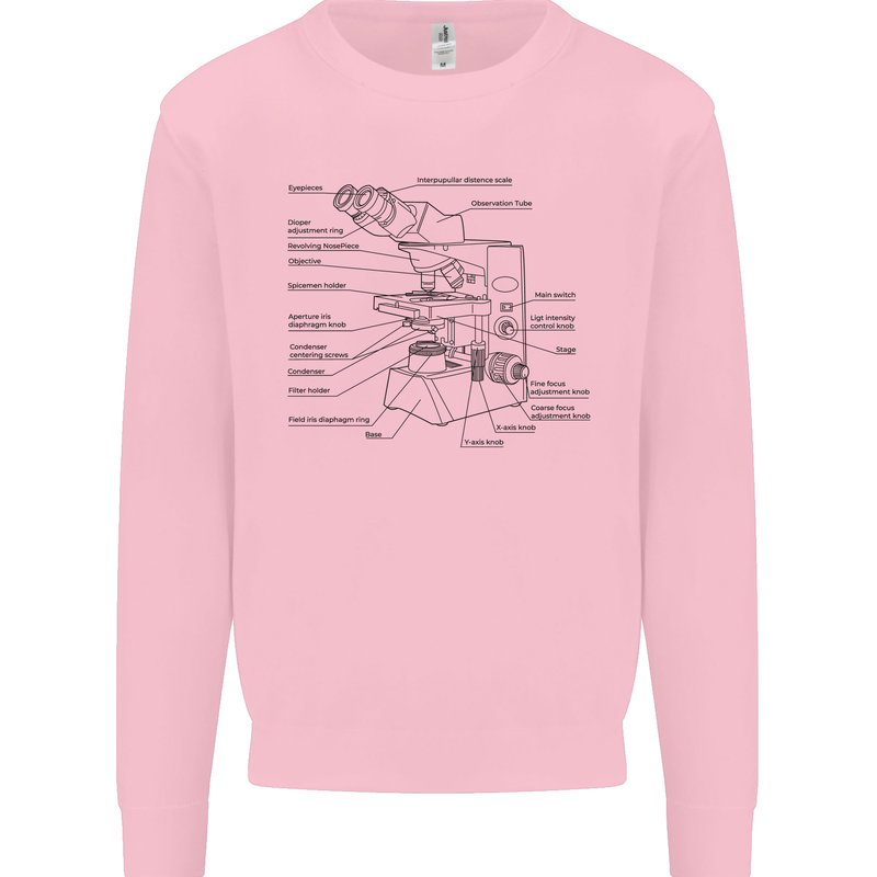 Microscope Biology Science Mens Sweatshirt Jumper Light Pink