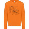 Microscope Biology Science Mens Sweatshirt Jumper Orange