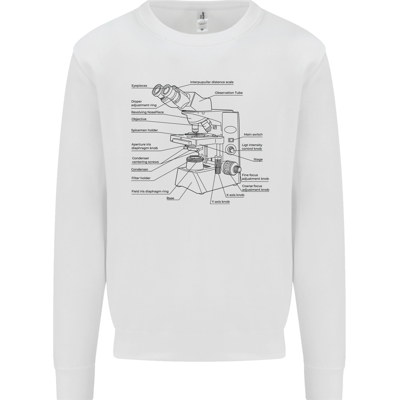 Microscope Biology Science Mens Sweatshirt Jumper White