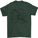 Microscope Biology Science Mens T-Shirt Cotton Gildan Forest Green