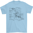 Microscope Biology Science Mens T-Shirt Cotton Gildan Light Blue