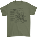 Microscope Biology Science Mens T-Shirt Cotton Gildan Military Green