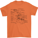 Microscope Biology Science Mens T-Shirt Cotton Gildan Orange