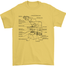 Microscope Biology Science Mens T-Shirt Cotton Gildan Yellow