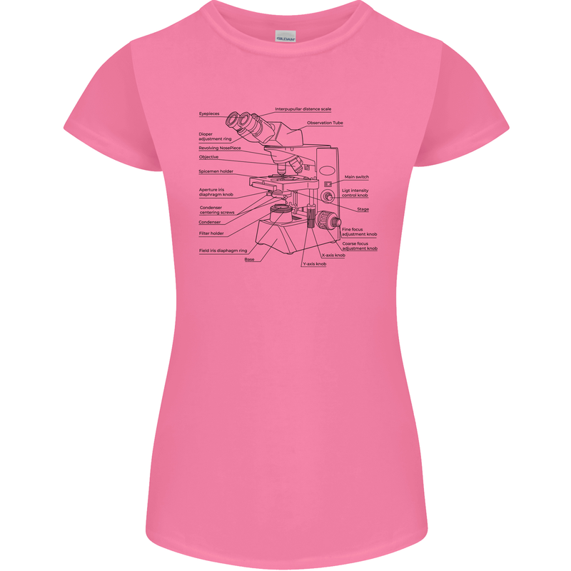 Microscope Biology Science Womens Petite Cut T-Shirt Azalea
