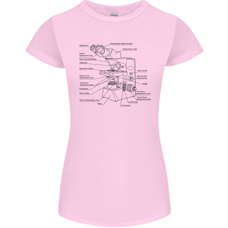 Microscope Biology Science Womens Petite Cut T-Shirt Light Pink