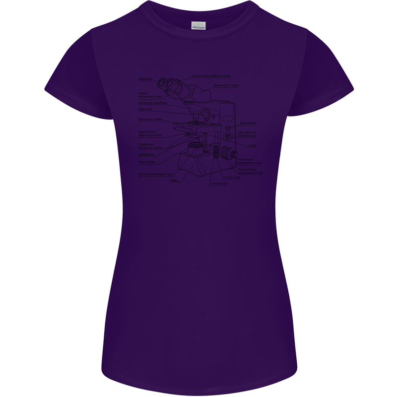Microscope Biology Science Womens Petite Cut T-Shirt Purple