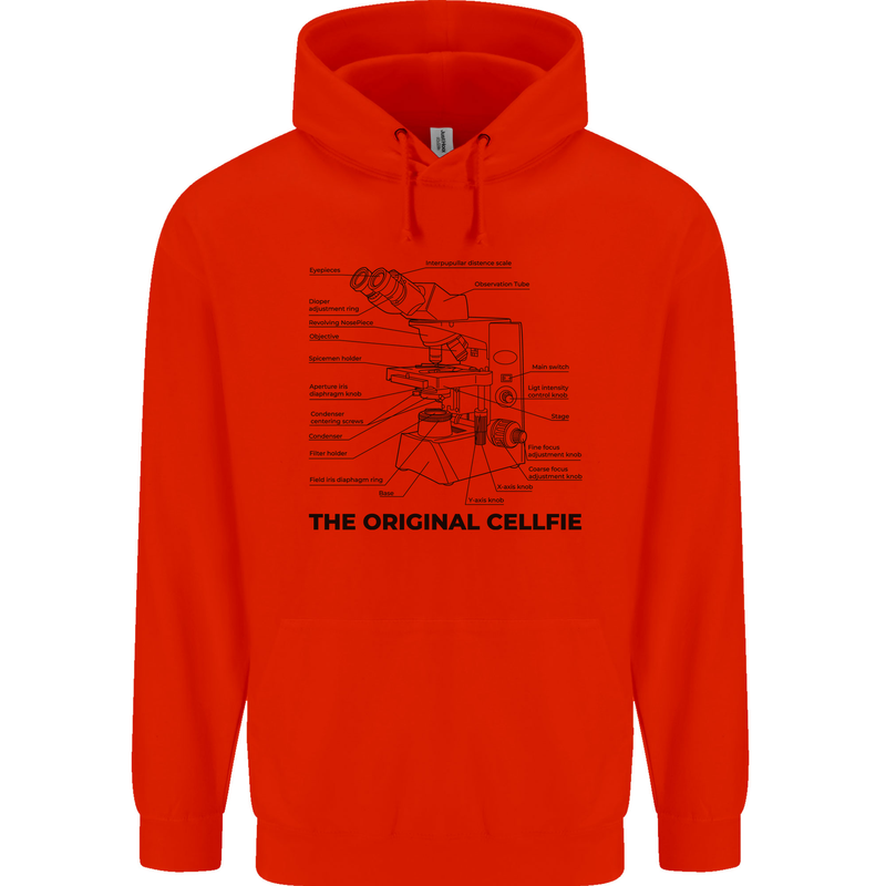 Microscope Original Sellfie Funny Biology Childrens Kids Hoodie Bright Red