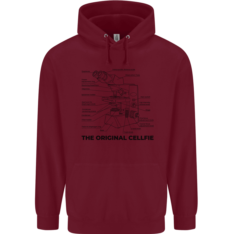 Microscope Original Sellfie Funny Biology Childrens Kids Hoodie Maroon