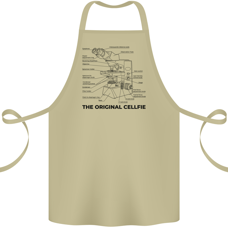 Microscope Original Sellfie Funny Biology Cotton Apron 100% Organic Khaki