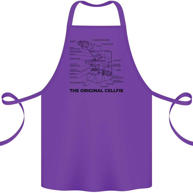 Microscope Original Sellfie Funny Biology Cotton Apron 100% Organic Purple
