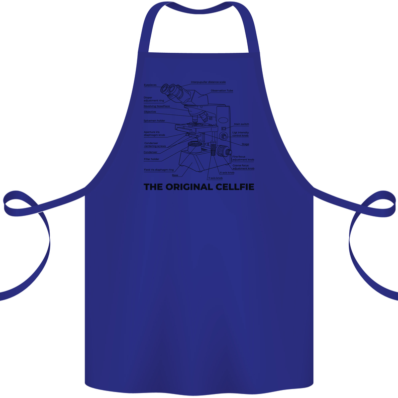Microscope Original Sellfie Funny Biology Cotton Apron 100% Organic Royal Blue