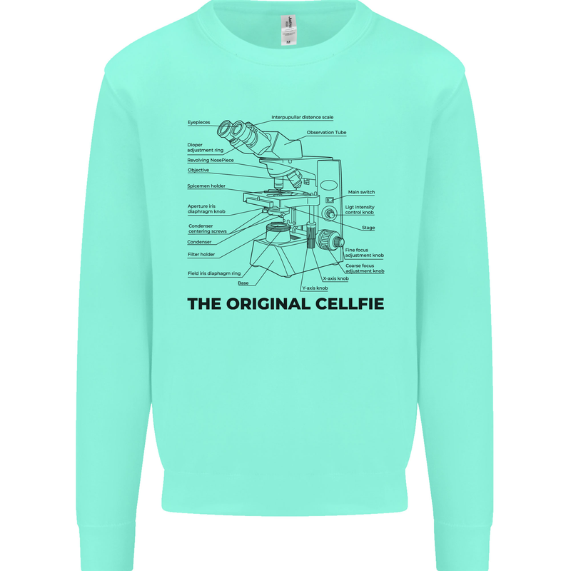 Microscope Original Sellfie Funny Biology Kids Sweatshirt Jumper Peppermint