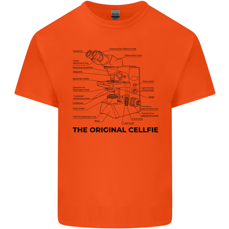 Microscope Original Sellfie Funny Biology Kids T-Shirt Childrens Orange