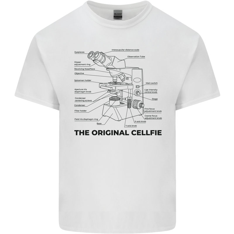 Microscope Original Sellfie Funny Biology Kids T-Shirt Childrens White