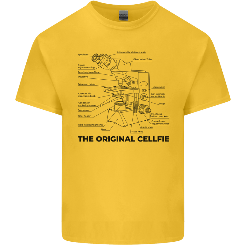 Microscope Original Sellfie Funny Biology Kids T-Shirt Childrens Yellow