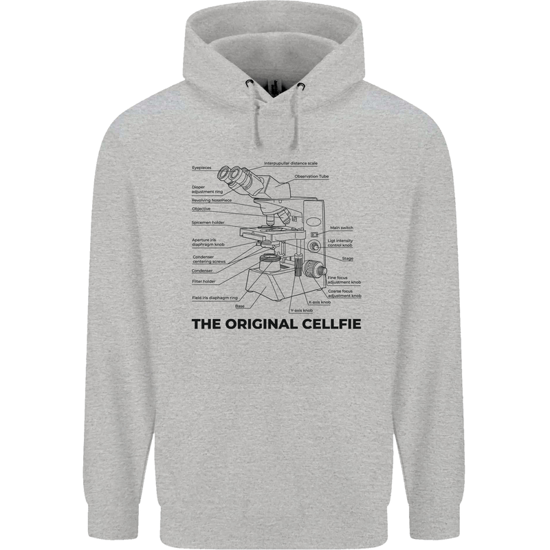 Microscope Original Sellfie Funny Biology Mens 80% Cotton Hoodie Sports Grey
