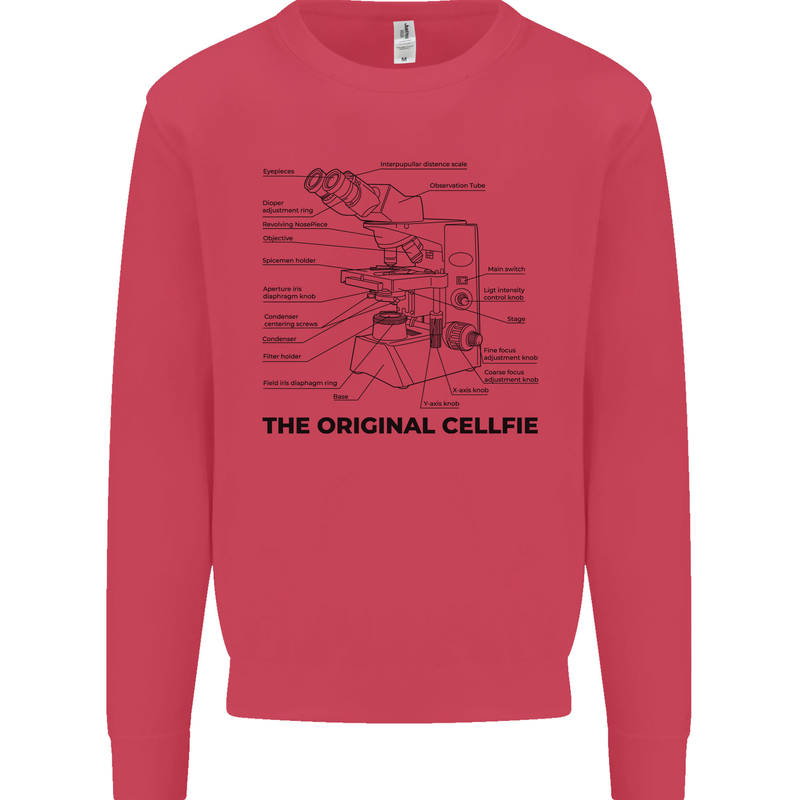Microscope Original Sellfie Funny Biology Mens Sweatshirt Jumper Heliconia