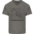 Microscope Original Sellfie Funny Biology Mens V-Neck Cotton T-Shirt Charcoal