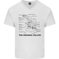 Microscope Original Sellfie Funny Biology Mens V-Neck Cotton T-Shirt White