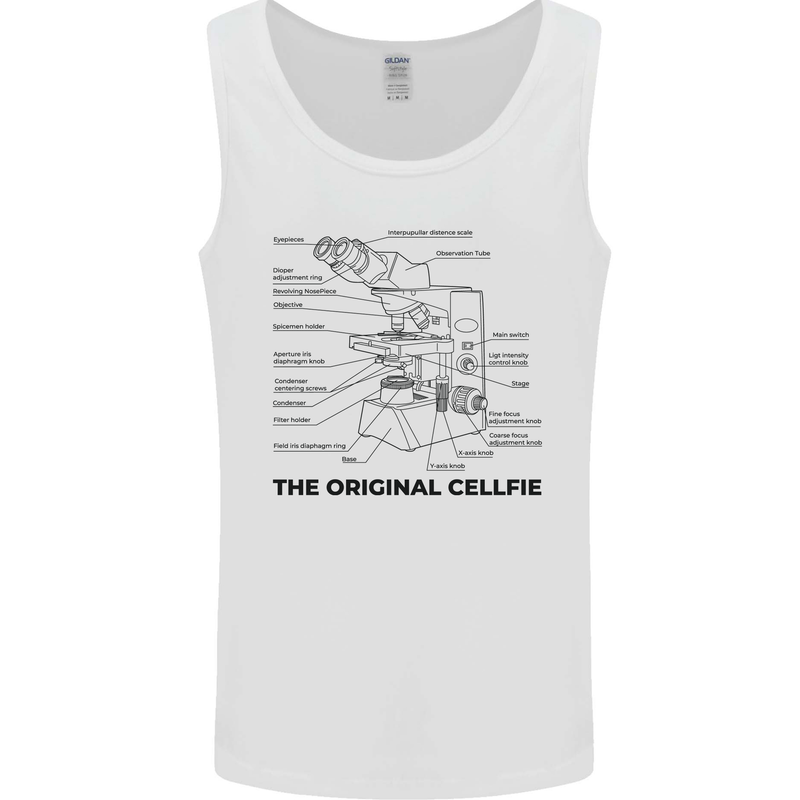Microscope Original Sellfie Funny Biology Mens Vest Tank Top White