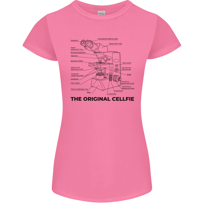 Microscope Original Sellfie Funny Biology Womens Petite Cut T-Shirt Azalea
