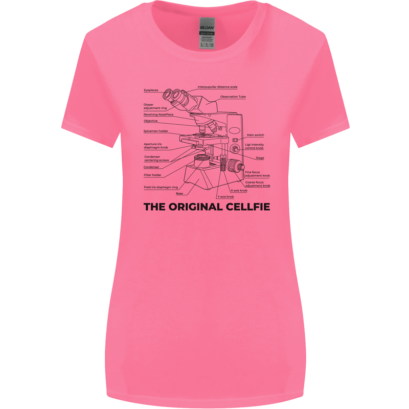 Microscope Original Sellfie Funny Biology Womens Wider Cut T-Shirt Azalea