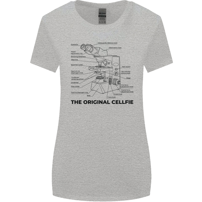 Microscope Original Sellfie Funny Biology Womens Wider Cut T-Shirt Sports Grey